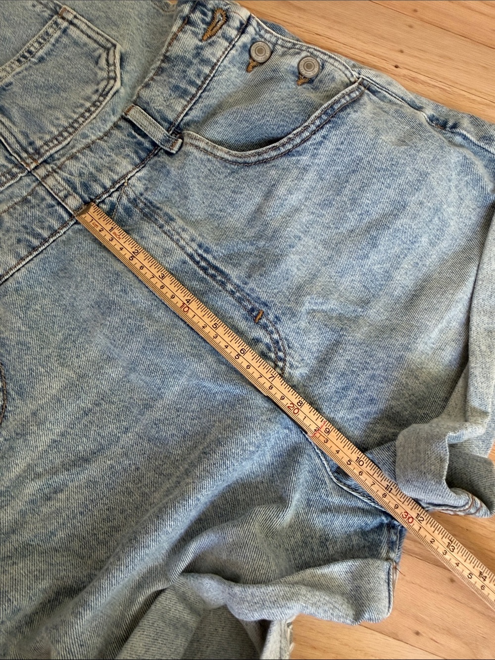 Free People Ziggy Shortall Short Overalls We The Free Light Blue Denim Size M - Picture 10 of 12